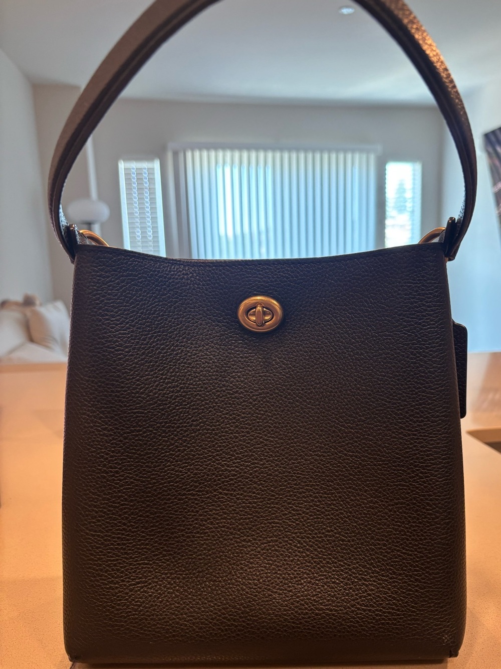 Coach black leather bucket/ Shoulder Bag